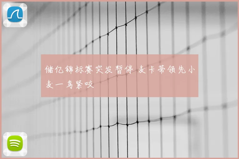 储亿锦标赛突发暂停 麦卡蒂领先小麦一鸟紧咬
